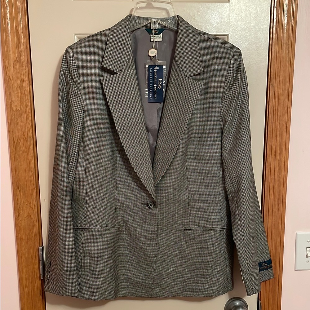 NWT Hawksley & Wight (H&W) Houndstooth Womans Blazer